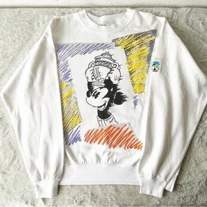 VINTAGE DISNEY x PRINCE Rare 80’s White Crewneck Sweatshirt With Mickey Mouse